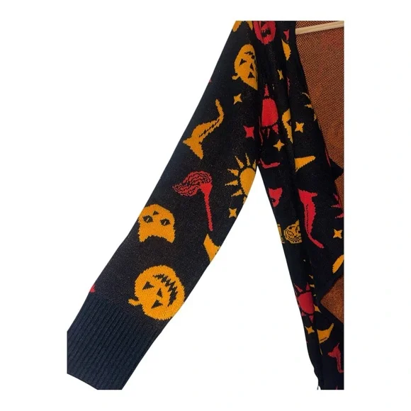 Her Universe Black and Orange Halloween Cardigan - Picture 3 of 5